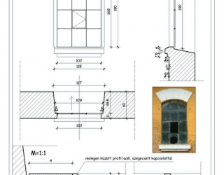 Felmérési terv - homlokzati nyílászáró (főbejárati homlokzat)