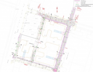 Váci Greens irodaházzal kapcsolatos Külső út-, közmű- és kertépítészeti terv